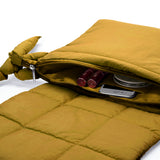 Nylon Quilted Puffer Crossbody Bag  - Mustard