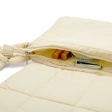Nylon Quilted Puffer Crossbody Bag  - Cream