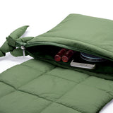 Nylon Quilted Puffer Crossbody Bag  - Sage Green