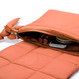 Nylon Quilted Puffer Crossbody Bag  - Peach