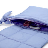 Nylon Quilted Puffer Crossbody Bag  - Periwinkle