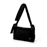 Nylon Zip Top Crossbody Bag - Black