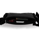 Nylon Zip Top Crossbody Bag - Black