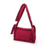 Nylon Zip Top Crossbody Bag - Fuchsia