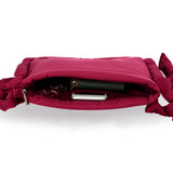 Nylon Zip Top Crossbody Bag - Fuchsia
