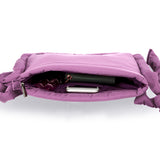 Nylon Zip Top Crossbody Bag  - Purple