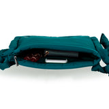 Nylon Zip Top Crossbody Bag - Peacock Blue