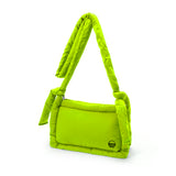 Nylon Zip Top Crossbody Bag - Neon Green