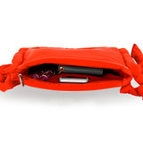 Nylon Zip Top Crossbody Bag - Neon Orange