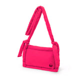 Nylon Zip Top Crossbody Bag - Hot Pink