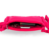Nylon Zip Top Crossbody Bag - Hot Pink