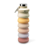 Collapsible Carabiner Bottle - Larger - Ivory & Purple