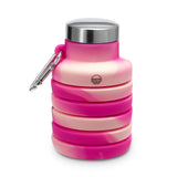 Collapsible Carabiner Bottle - Tie Dye - Pink