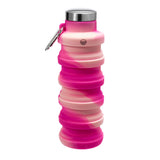Collapsible Carabiner Bottle - Tie Dye - Pink
