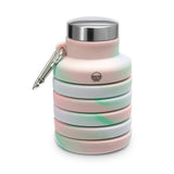 Collapsible Carabiner Bottle - Tie Dye - Pastel