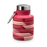 Collapsible Carabiner Bottle - Tie Dye - Flesh Pink & Mauve