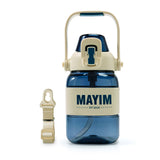 Tritan Silicone Band Bottle - Blue/Ivory/Blue