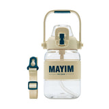 Tritan Silicone Band Bottle - Clear/Ivory/Blue