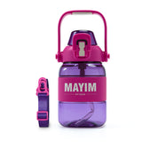Tritan Silicone Band Bottle - Purple/Pink/White