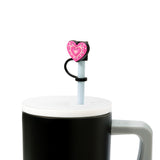 6PC Straw Topper - Pink Icons