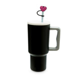 6PC Straw Topper - Pink Icons
