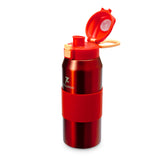 Free-Sip Metallic Sports Bottle - Red