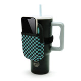 Tumbler Bottle Pouch- Checkered/ Green