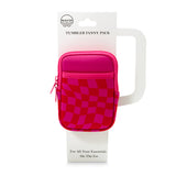 Tumbler Bottle Pouch- Checkered/ Hot Pink