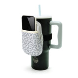 Tumbler Bottle Pouch- Leopard/ Light Grey