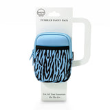 Tumbler Bottle Pouch- Zebra Print/ Blue