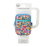 Tumbler Bottle Pouch- Florals/ Light Blue