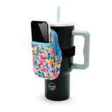 Tumbler Bottle Pouch- Florals/ Light Blue