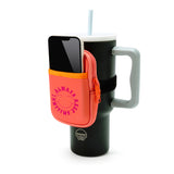 Tumbler Bottle Pouch- Always Smile/ Peach