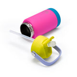 Kids Mini Active Stainless Steel with Straw  - Hot Pink