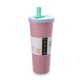 Color Block Flip Straw Tumbler - Blush