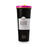 Color Block Flip Straw Tumbler - Black