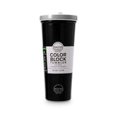 Color Block Flip Straw Tumbler - Black & Grey