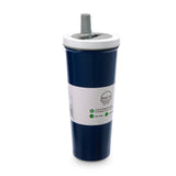 Color Block Flip Straw Tumbler - Navy