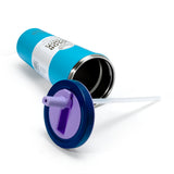 Color Block Flip Straw Tumbler - Cyan