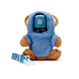Furry Bear Holder with Bottle  - Dusty Blue