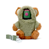 Furry Bear Holder with Bottle  - Sage