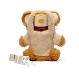 Furry Bear Holder with Bottle  - Tan