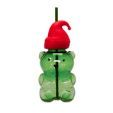 Trendy Bear Bottle with Xmas Hat - Green/Red