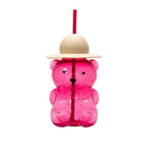 Trendy Bear Bottle with Sombrero Hat - Red/Tan