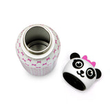 Kids Silicone Animal Head Bottle - Single Wall  - Black & Pink/Panda