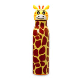Kids Silicone Animal Head Bottle - Single Wall  - Yellow/Giraffe