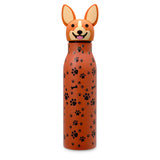 Kids Silicone Animal Head Bottle - Single Wall  - Tan/Dog