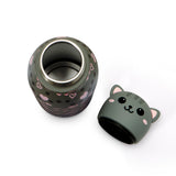 Kids Silicone Animal Head Bottle - Single Wall  - Grey/Cat