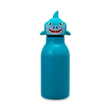Kids Silicone Animal Head Bottle - Double Wall  - Blue/Shark