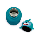 Kids Silicone Animal Head Bottle - Double Wall  - Blue/Shark